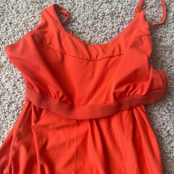 Lolë Vtg Tank / Racer Top Womens Medium Orange Built In Bra - Picture 6 of 12